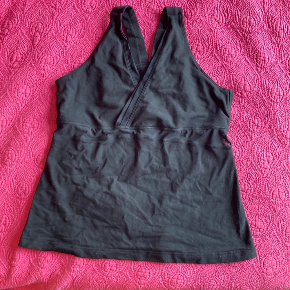 Black lululemon cross front yoga top